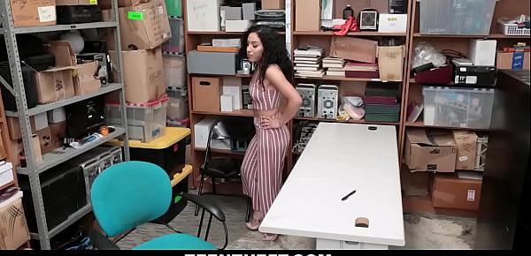  Curly haired babe obliged to suck off her boss